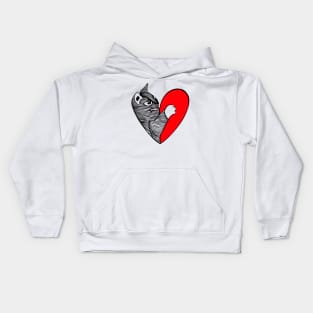 Cat with a heart Kids Hoodie